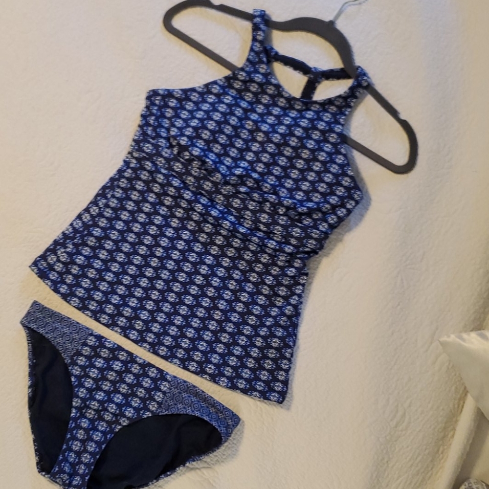 Athleta Navy & White Tankini